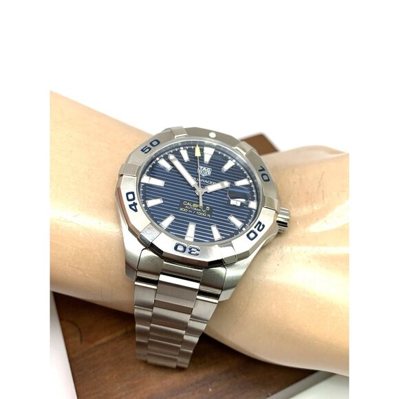 Tag Heuer Men's Watch WAY2012 Aquaracer Swiss Automatic Blue Dial Steel 43mm - Picture 5 of 14